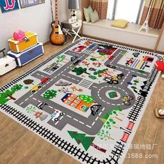 子供の爬行カーペット都市交通シーン地図玩具カーペット道路軌道駐車場マット