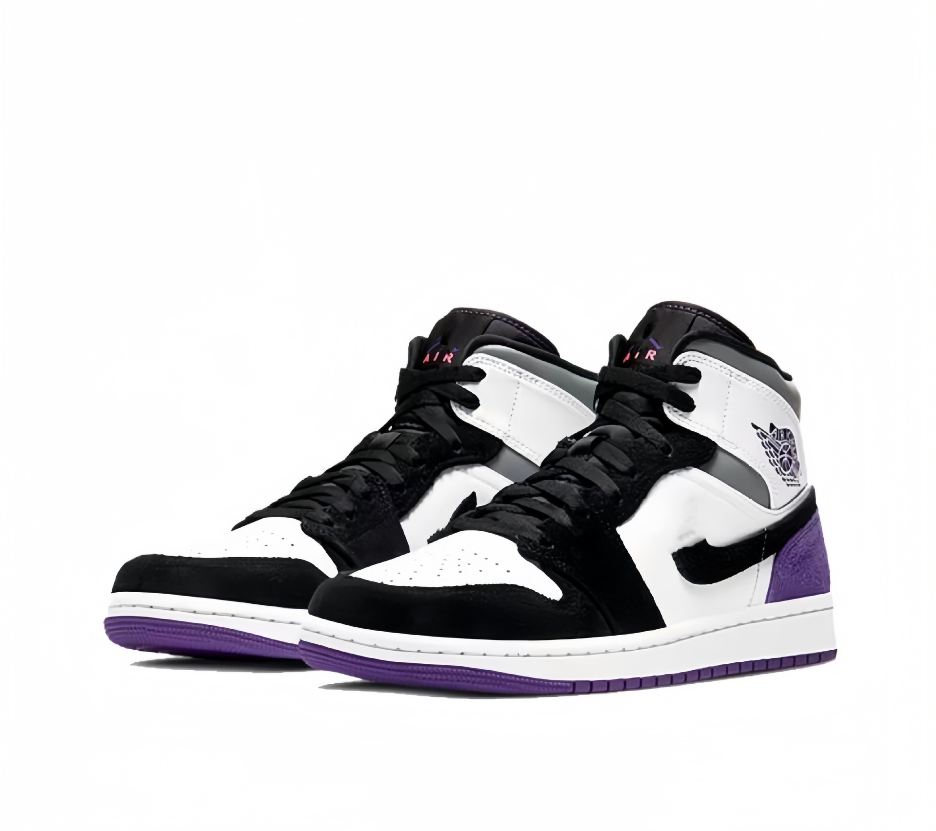 26 aj1 미드탑 블랙, 화이트, 퍼플