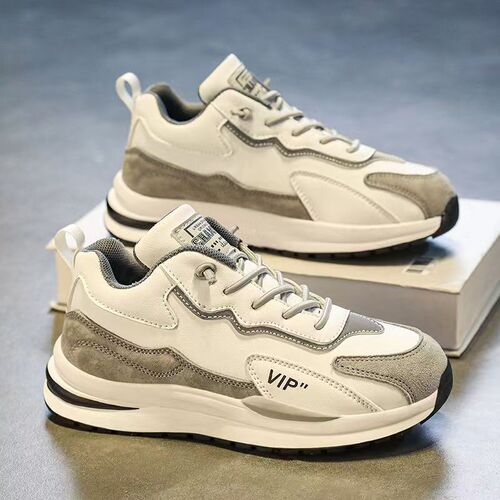 Men's Autumn New Leather Surface Casual Youth Running Thick Sole Father INS Trendy Shoes