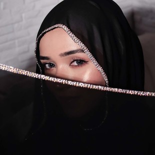 Cross-border New Middle East African Headscarf Malay Bright Diamond Long Edge Chiffon Scarf Hui Scarf
