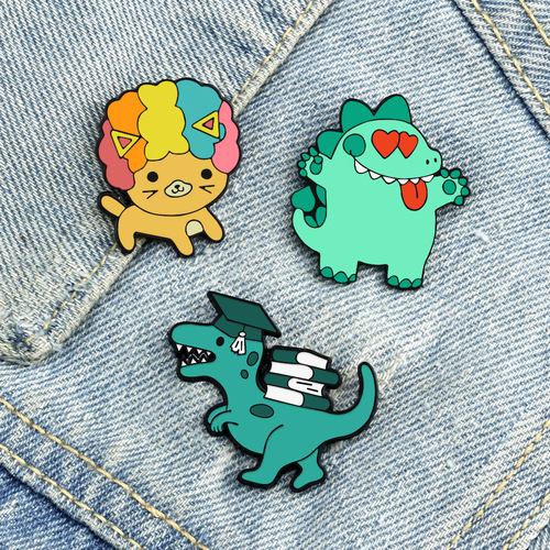 Animal world decoration, creative and interesting cartoon design brooch, simple and cute Japanese badge, trendy and cute texture