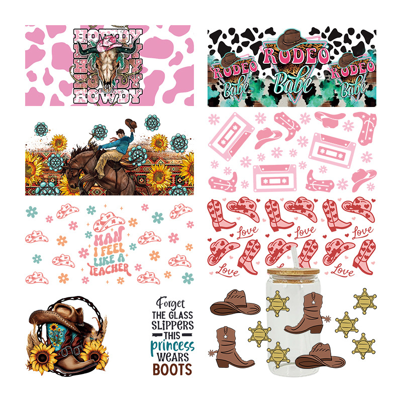 UV转印贴玻璃杯水晶标水晶贴跨境专供16oz琉璃杯专用贴23cmX11cm