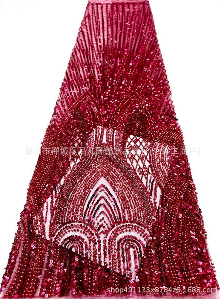 Nuevo arcuado diamante pesado tela de perlas de clavos foto de boda alta figura delgada tela de vestido de coda de pez