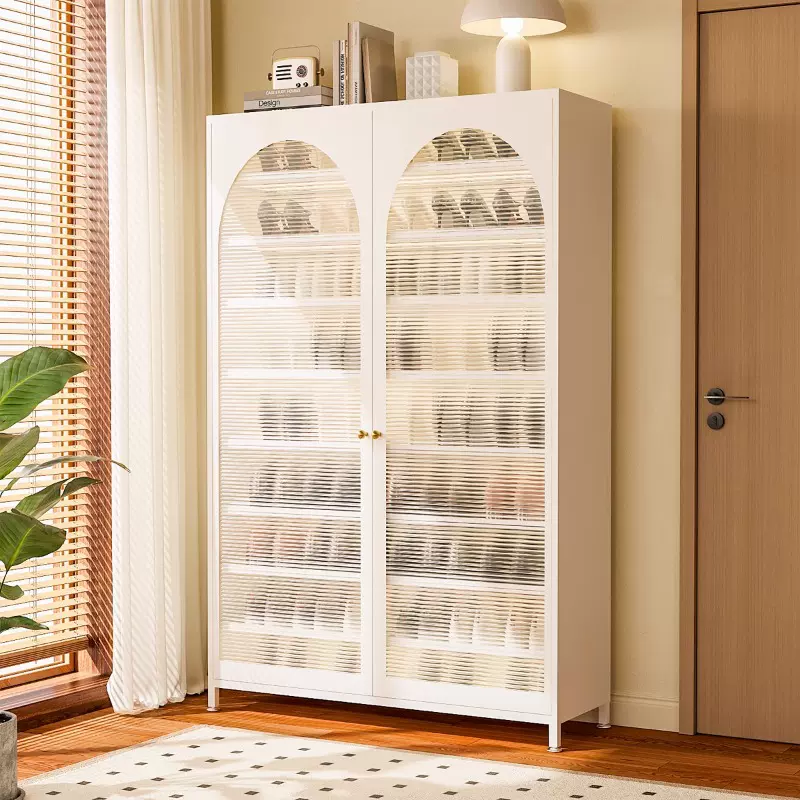 钢制鞋柜家用落地多层防尘鞋架门口入户玄关大容量烫台收纳置物柜