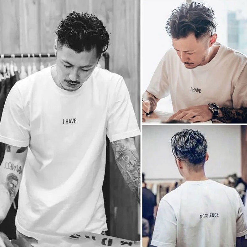 Fashion Brand T-shirt Star Same Style Short Sleeve Men's Cotton Loose White T Casual Hong Kong Style Couple Large Round Neck ins Half Sleeve Shirt