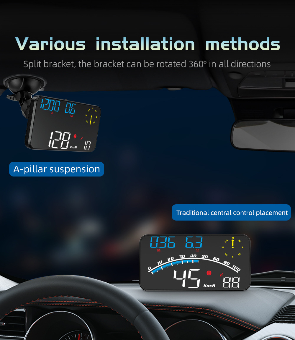 Cross-border car HUD universal head-up display, Beidou GPS speedometer, intelligent high-definition head-up display