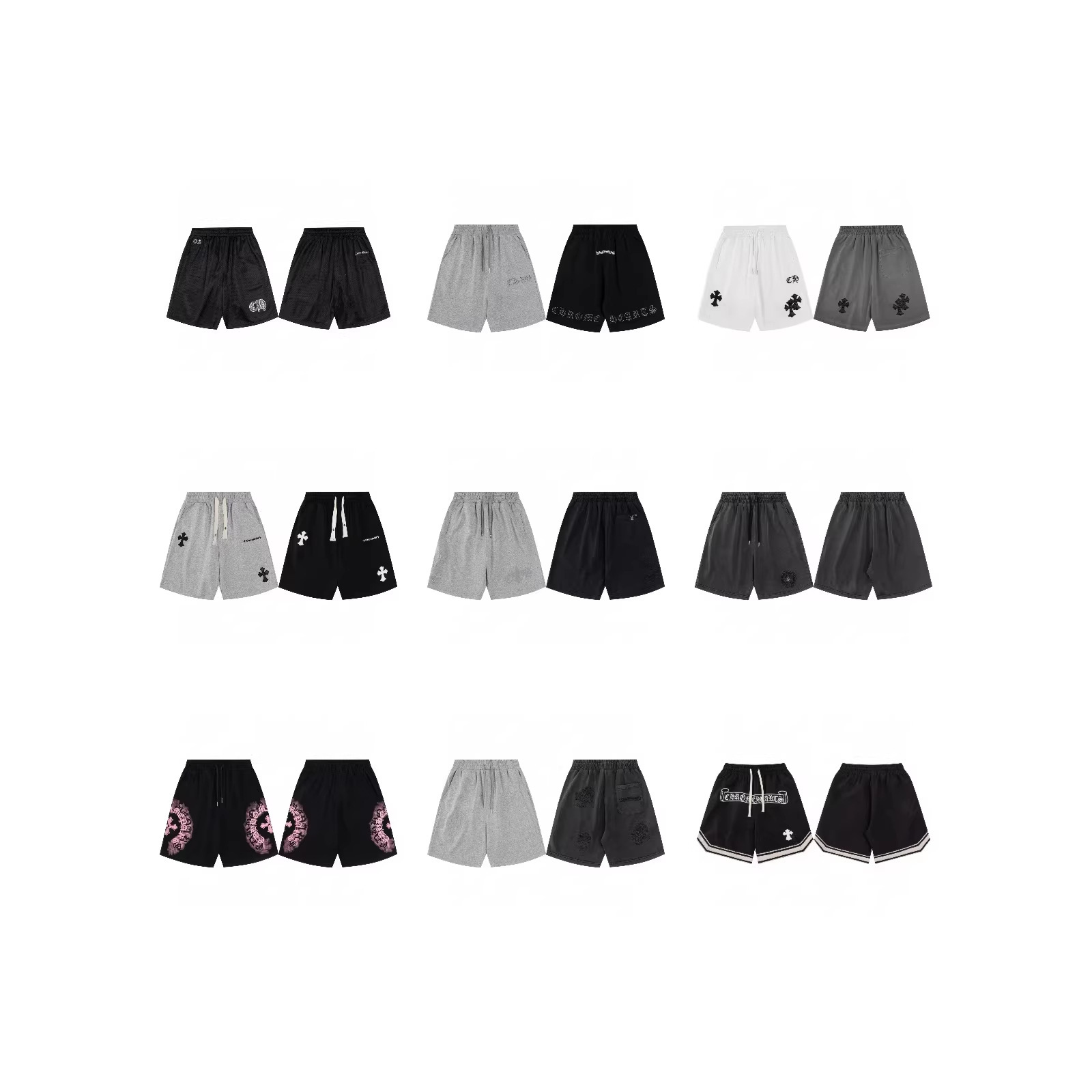 26ss Correct Version Kroxin New Versatile Sports Shorts Trendy Brand Sanskrit Cross Embroidered Casual Five-Point Pants