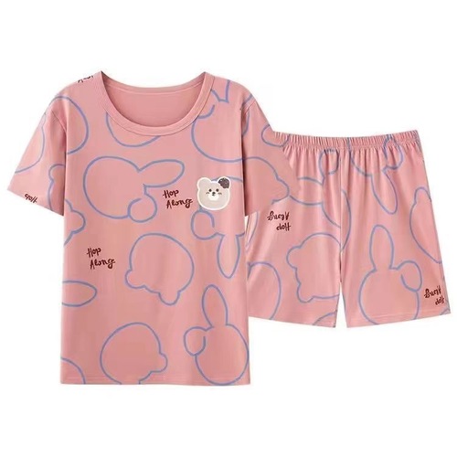 Middle Eastern Style Pajamas, Live Stream Summer Women's Short Sleeve Shorts Cartoon Cotton-like Hooded Homecoming Suit