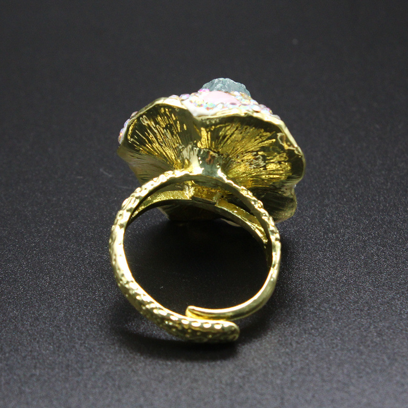 25g Weight Open Rings Classification Adjustable Ring Size 1 Piece Quantity Holiday, Daily Occasion natural stone Material Geometric Pattern Unisex Gender Plating, Healing Design Vintage Style, Classic Style Style Unisex Natural Stone Plating Healing Geometric Open Rings Healing Crystals Jewelry 8