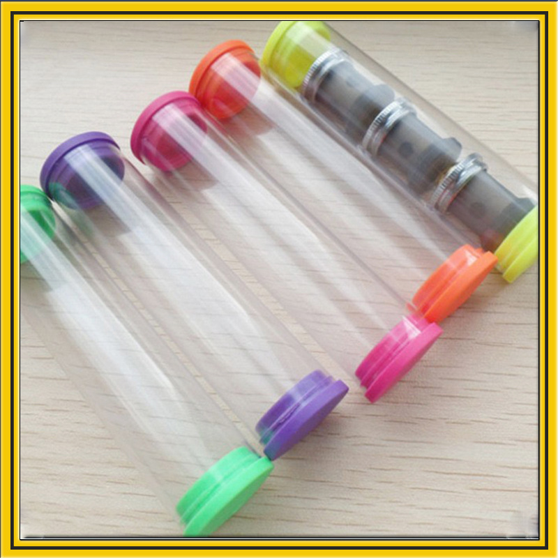 环保可降解PVC塑胶透明包装管手工饰品小物件收纳盒配彩色盖子