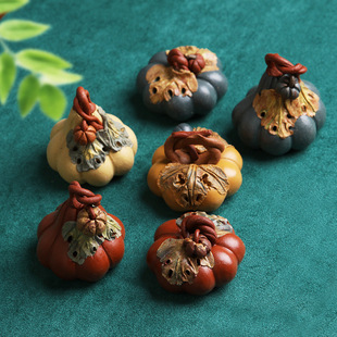 Factory wholesale purple sand tea pet decoration can raise small pumpkin kung fu tea set creative tea tray tea play