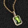 Solid square zirconium hip-hop style, pendant, accessory, European style, diamond encrusted, with gem