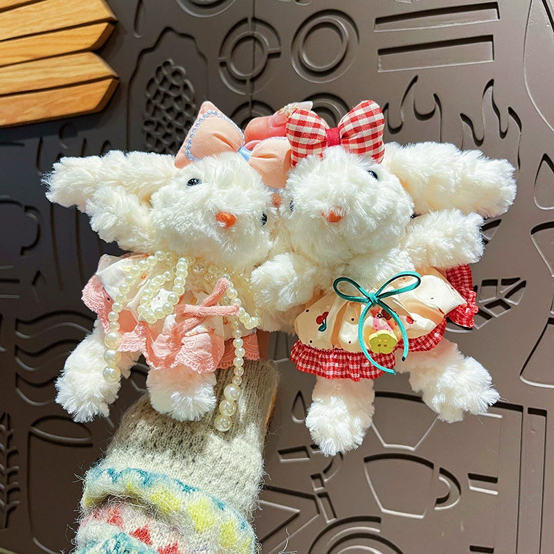 Оригинальное плюшевое платье принцессы, длинноухий кролик, брелок, милый мультяшный кролик, кукла, сумка для девочек, кулон, небольшой подарок