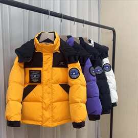 儿童羽绒服潮牌同款连帽可拆韩版工装户外防风防水加厚中大童外套
