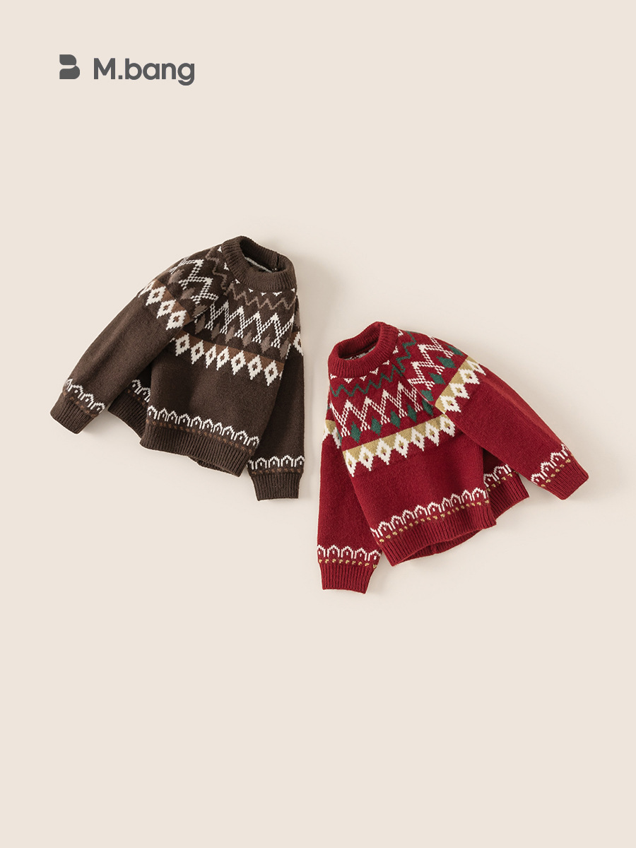 Ropa de niños Youbao otoño y invierno nueva ropa de Año Nuevo para niños suéter niñas camisas de punto de manga larga camisa de punto para niños