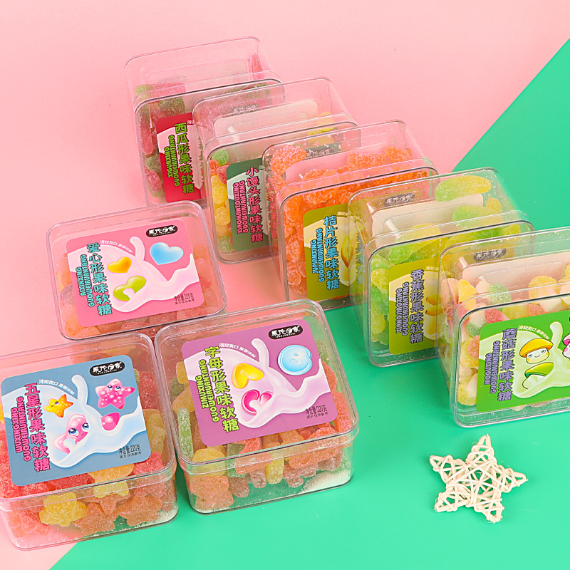 Sweet and Sour Juice Soft Candy 3D Shape Fruit Flavored Colorful Rubber Candy Internet Famous Q-Touch Jelly Candy New Year Snacks