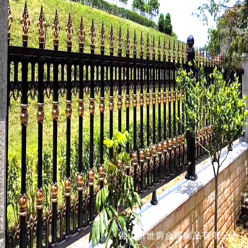 铝艺别墅庭院花园 围墙护栏  佛山铝合金户外别墅围栏厂家