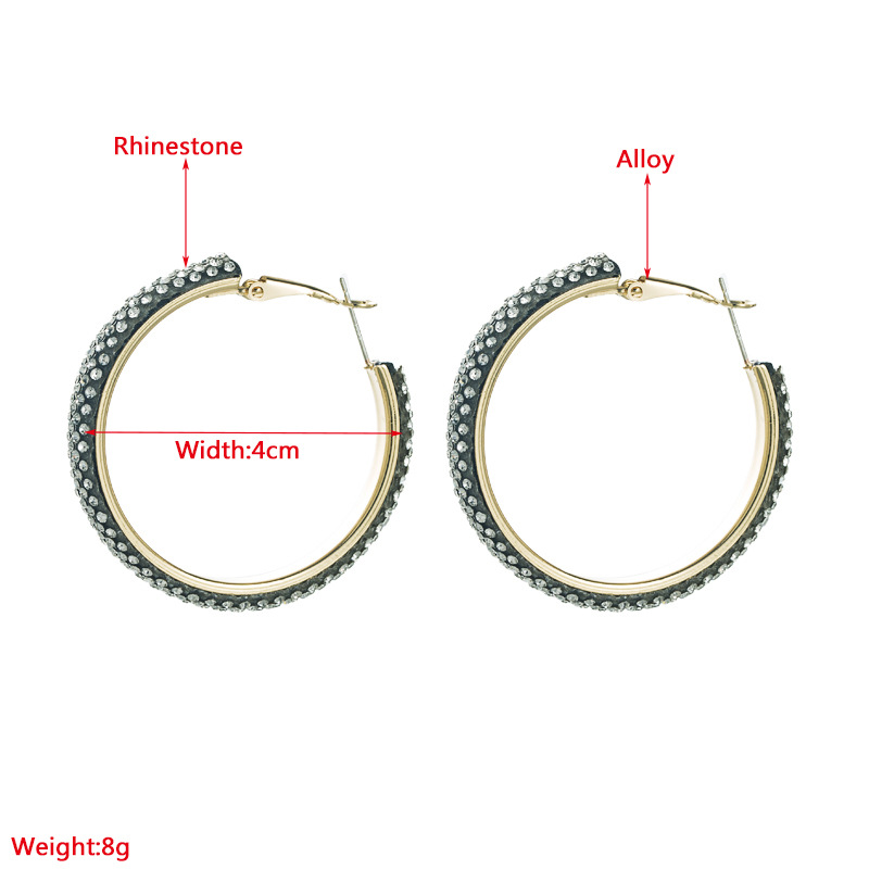 Fashion C Shape Diamond Metal Artificial Rhinestones Earrings display picture 1