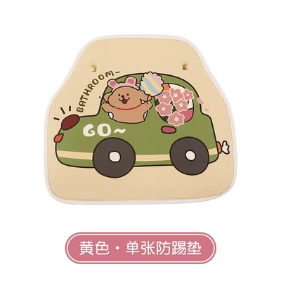 Driving Puppy Anti-Kick Pad, Cute Chair back anti-kick pad - driving-puppy-anti-kick-mat-yellow