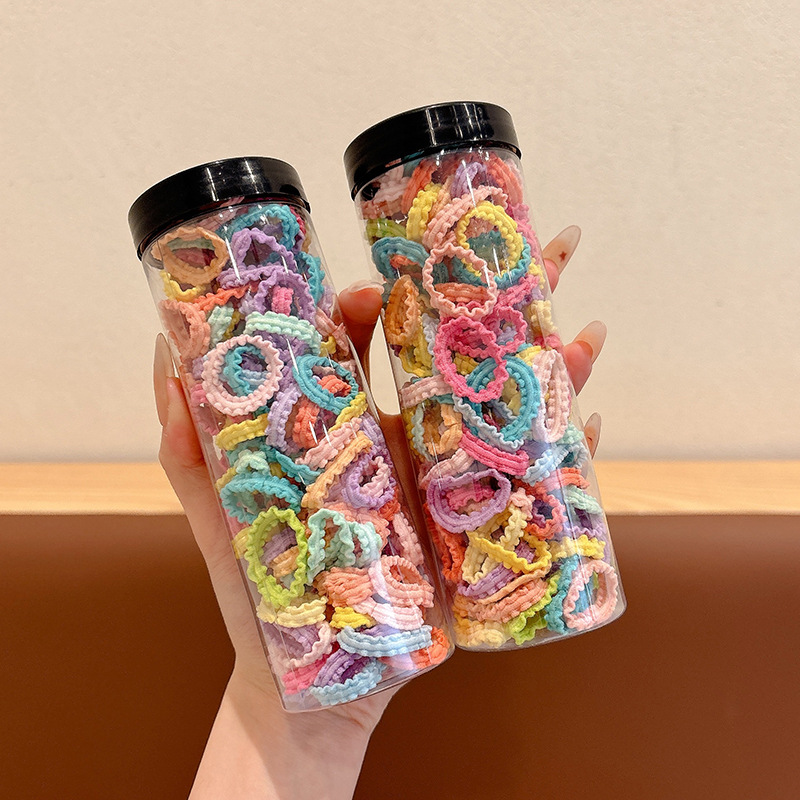 2025 nueva cuerda de cabello de color para niños anillo de cabello anillo de cabello de niña cuerda de cabello de alta elasticidad no daña el cabello como banda de goma