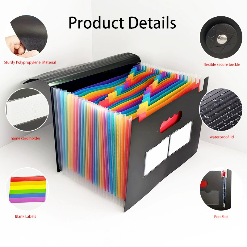 Красочная сумка-аккордеон с 25 отделениями, большая вместительная папка для хранения студенческих тестовых бумаг, офисная классификационная папка, многослойная папка для файлов
