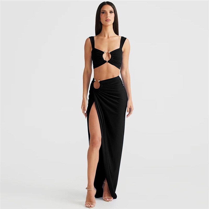 European And American Style 2024 Spring New Cross-border Women's Clothing, Sexy Cropped Tank Top With High-waisted_ecoleips.com