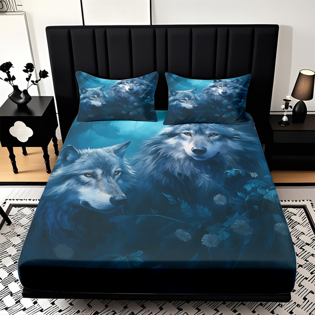 TEMU / JIT impresión digital 3D transfronteriza serie de wolf molido cama de cama de cama de cama para diseñar