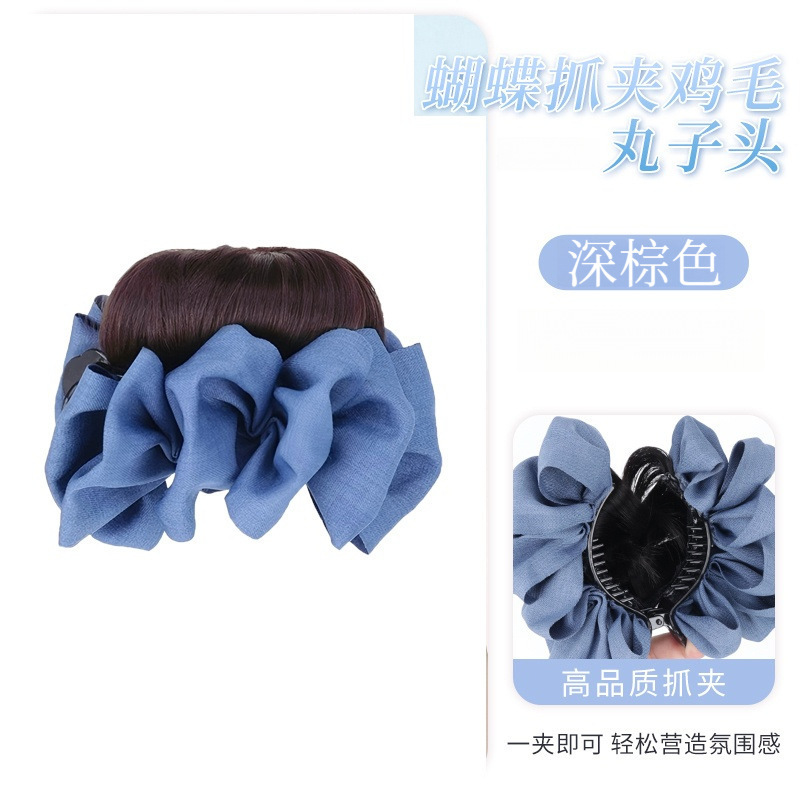 Xuchang ウィッグ ボールヘッドバンド 女性用 ハイタイ グリップクリップ 花のつぼみヘアアクセサリー 模擬後頭部 多用途ヘアウィッグバッグ|undefined