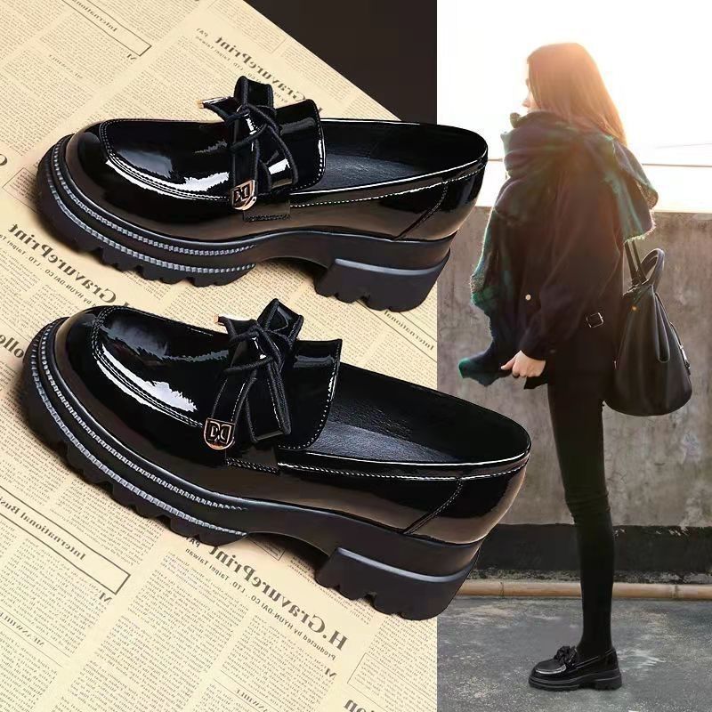 Zapatos de Lefour de primavera y otoño de 2026 nuevas tendenciasjk estilo británico con suela gruesa y suave zapatos de cuero versátiles