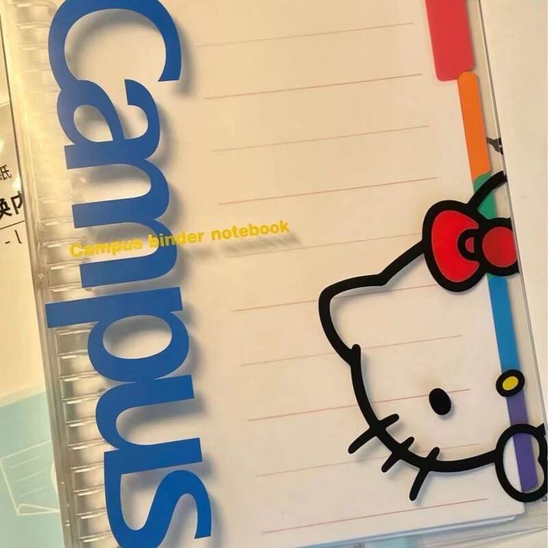 Xiaohongshu same cute hellokitty joint-name loose-leaf book student High-looking B5 cover waterproof notebook Xiaohongshu same cute hellokitty joint-name loose-leaf book student High-looking B5 cover waterproof notebook