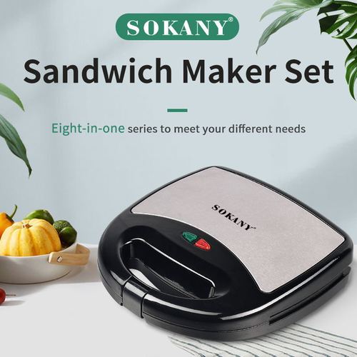 European cross-border SOKANY140 sandwich machine eight-in-one detachable donut and waffle maker Toaster