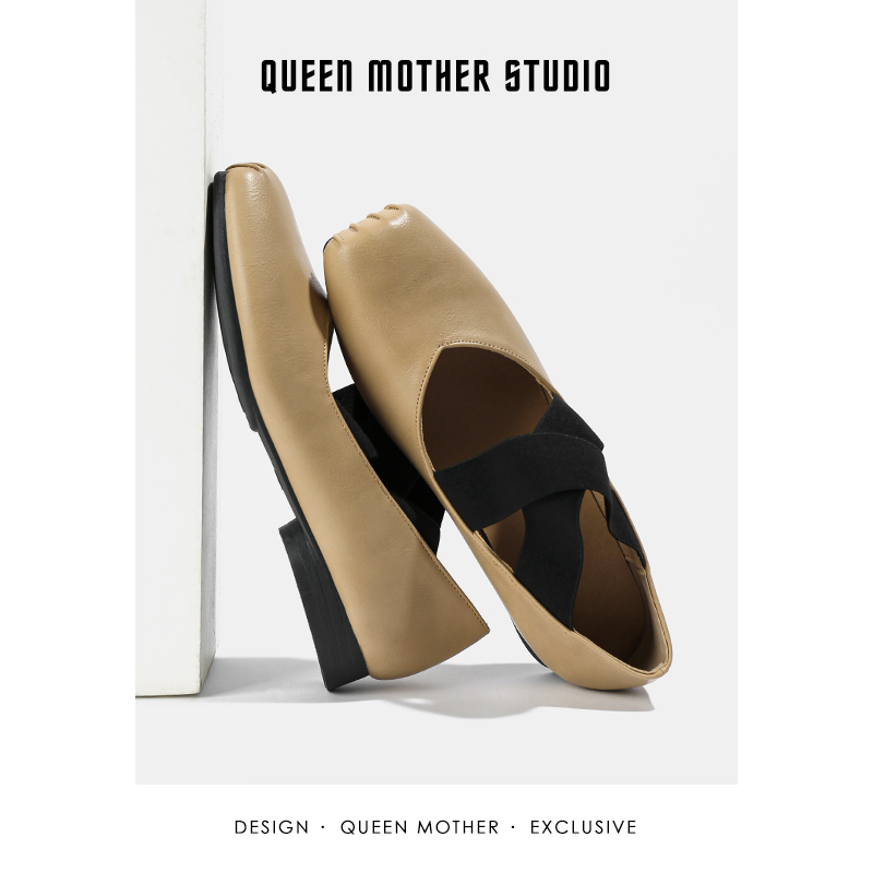 [Special Benefits] Pig Nose Square Head Ballet Shoes Women Wear Mary Jane Retro Cross Strap Single Shoes