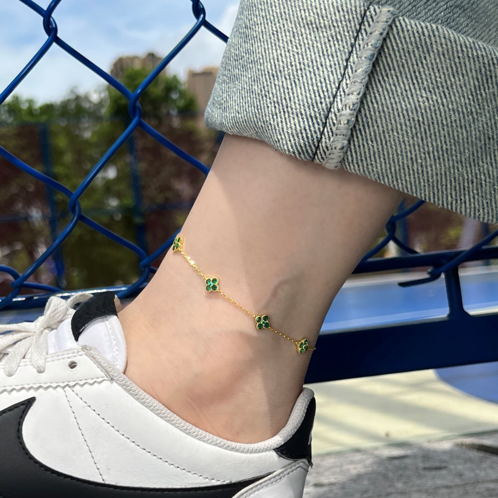 6g Weight Zircon Inlay Material Anklet Classification 1 Piece Quantity Holiday, Wedding, Daily Occasion 925 Sterling Silver Material Flower Pattern Women's Gender Inlay Design Elegant, Simple Style Style Wholesale Jewelry Elegant Simple Style Flower 925 Sterling Silver Zircon Inlay Anklet 8