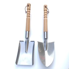 精品木柄不锈钢铲 多功能园艺园林铲多规格家用农用铁锹 垂钓户外