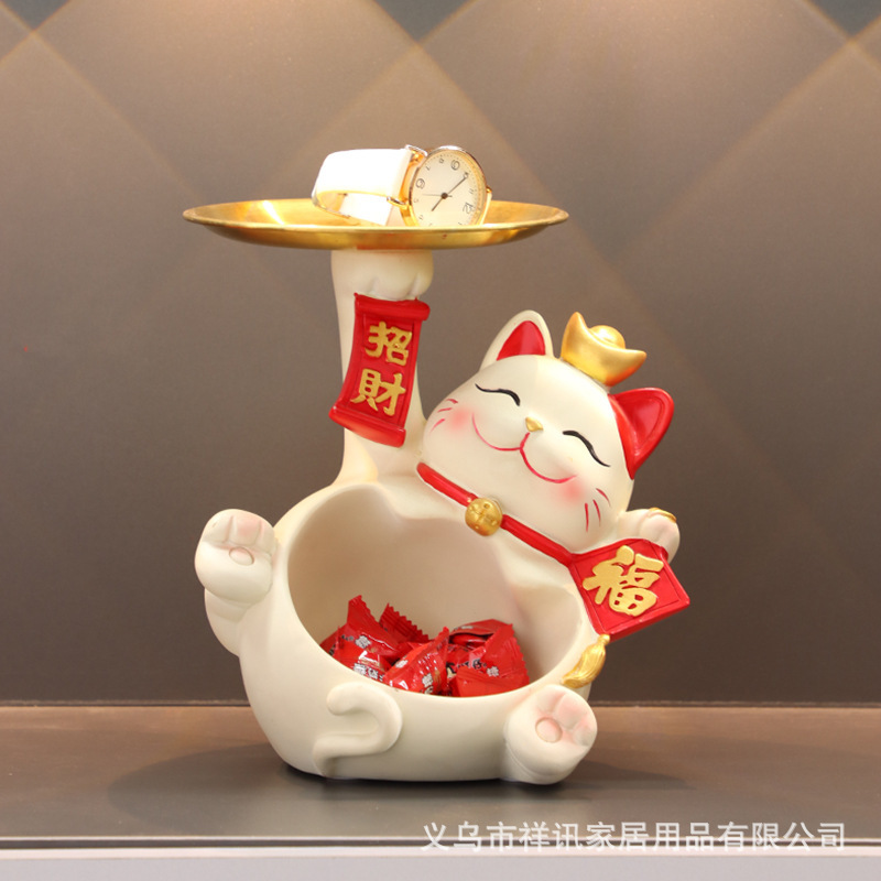 招财猫乔迁之喜新居摆件布置装饰用品玄关入户钥匙收纳鞋柜|undefined