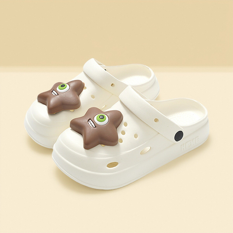[Ready Stock] Cartoon Croc Shoes Women's Summer Outerwear Thick-Soled Anti-Slip 2025 New Beach Sandals Dropshipping