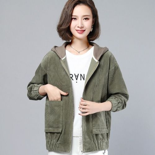 Women's Loose Hooded Sweatshirt, Short-Sleeve, Versatile, Fall/Winter, Korean Style, Plus Size Jacket Top