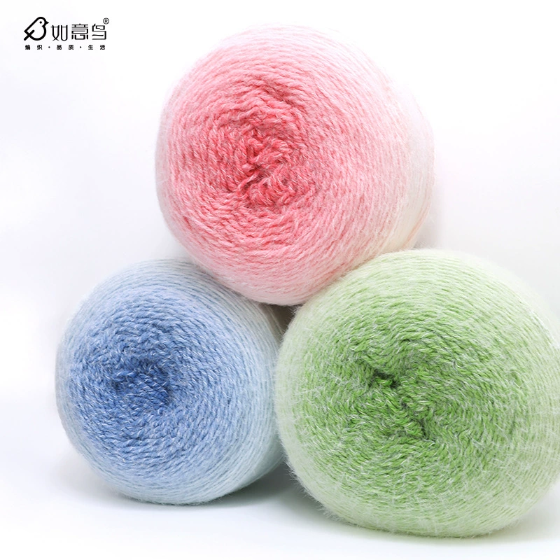 Gradient section-dyed wool yarn cake, 600 g, hand-knitting & crochet scarf thread