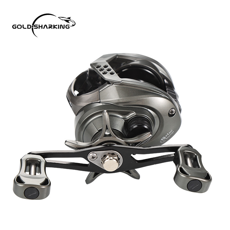 Golden Shark King rueda de gota de agua línea anti-Explosión de lanzamiento ultra-lejano universal freno magnético fuerte todo el metal Luya carrete de pesca