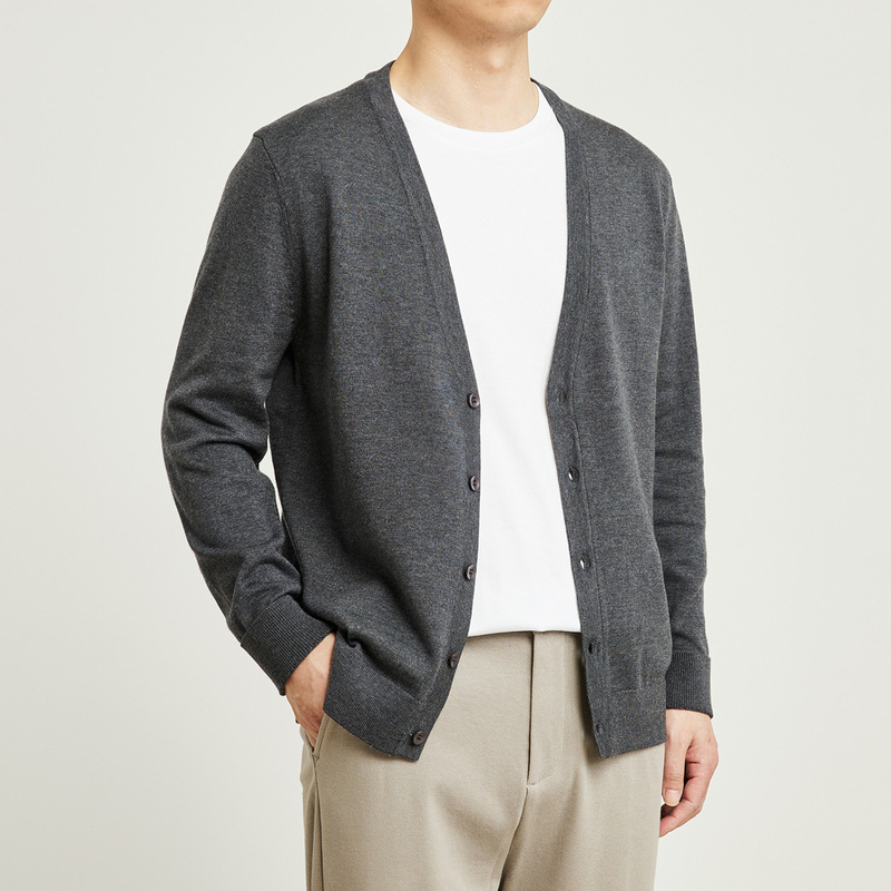 Men's Knitted Cardigan for Spring and Autumn, Thin Sweater, Trendy Slim-Fit Long-Sleeve Solid Color V-Neck Men's Clothing Men's Knitted Cardigan for Spring and Autumn, Thin Sweater, Trendy Slim-Fit Long-Sleeve Solid Color V-Neck Men's Clothing