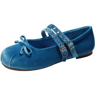 Zapatos de ballet de terciopelo de doble botón, zapatos de mujer, suela suave de noche, 2025 nuevos zapatos de arco francés, Mary Jane.