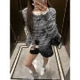 显瘦长袖条纹宽松毛衣