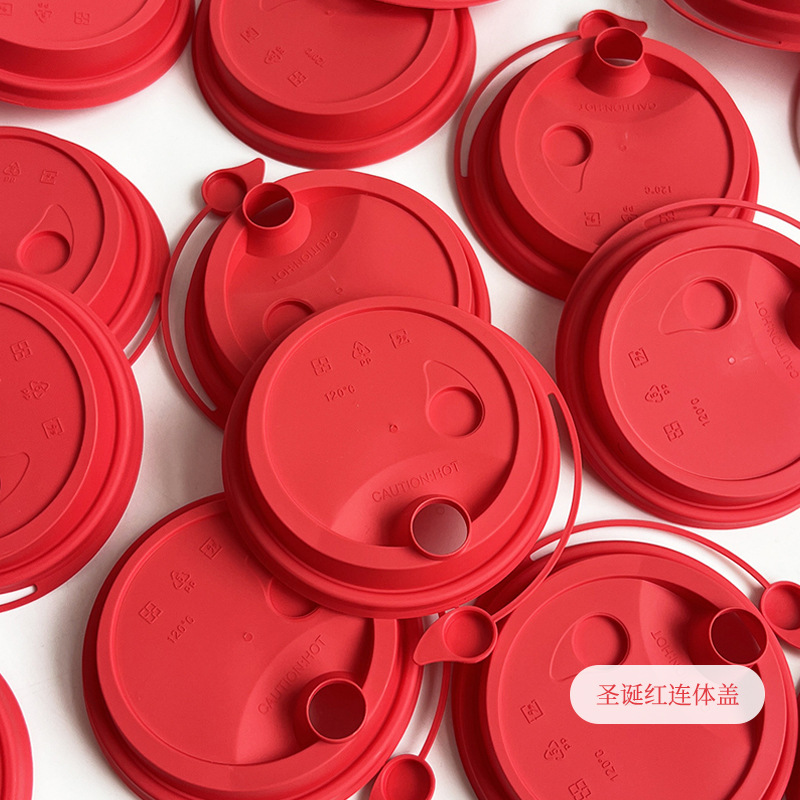 Nuevas tazas de té con leche de Navidad desechables con tazas moldeadas por inyección PP tazas de café rojo de Año Nuevo espesadas comerciales personalizadas