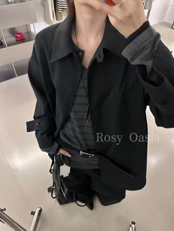 欧美博主风高级感重磅系腰带经典宽松休闲中长款风衣杭州女装批发|undefined