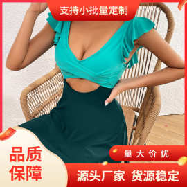 2024亚马逊性感爆款运动泳装带胸垫女士分体式性感比基尼跨境泳衣