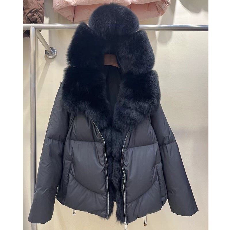 2025 Winter New European Style High-End Fur Fox Fur Collar White Goose down Jacket Women's Short Loose Fashion Coat 2025 Winter New European Style High-End Fur Fox Fur Collar White Goose down Jacket Women's Short Loose Fashion Coat