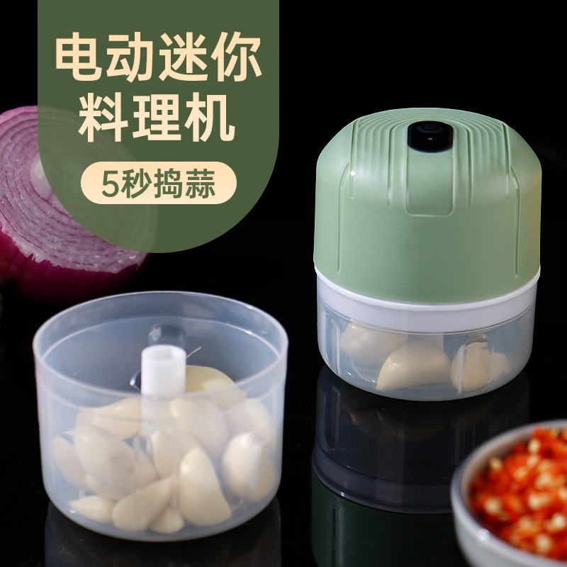 Electric Garlic Press, Garlic Masher, Chili Grinder, Meat Mincer, Baby Food Processor, Household Garlic Crusher, 250ml Garlic Peeler