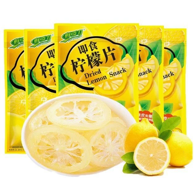 Свежие и привлекательные ломтики лимона быстрого приготовления, 16 г, сушеные ломтики лимона с витамином С для замачивания в воде, фруктовые консервы, небольшие закуски.