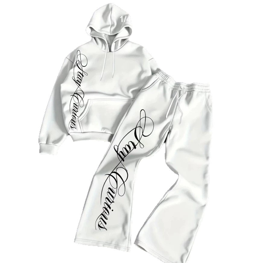 Modern Letter-Print Hoodie And Wide-Leg Jogger Set, Oversized Loungewear For Casual Street Style_viptrois.com