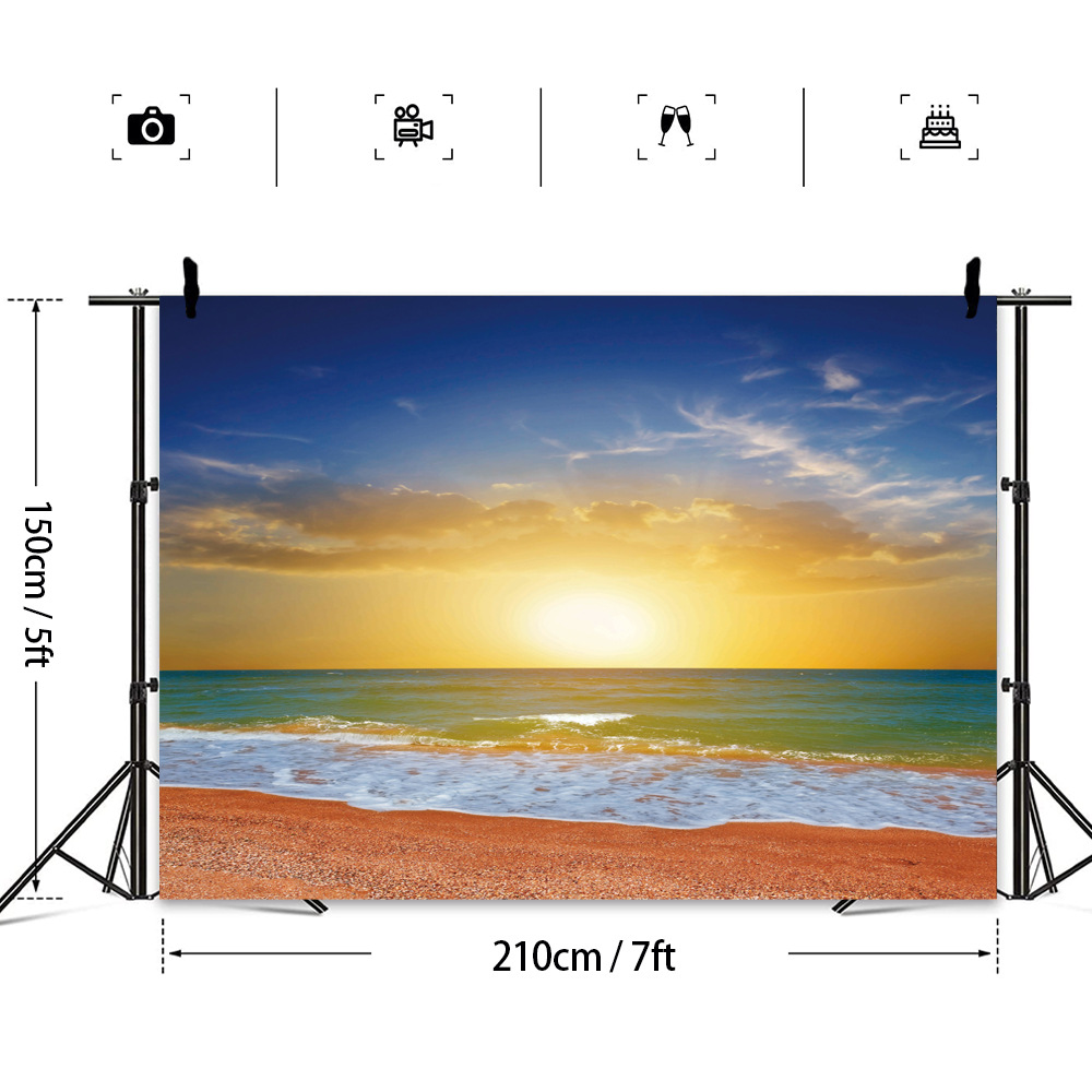 Nuevo Comercio exterior nórdico noche ins estilo colgante de tela paisaje de playa decoración de la pared Fondo tela soporte imágenes para productos